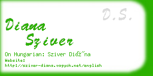 diana sziver business card